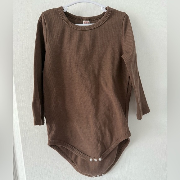 SHEIN Cocoa Brown Long Sleeve Bodysuit - Picture 1 of 6